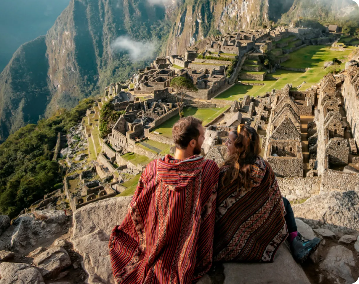 Image of a couple at Machu Picchu