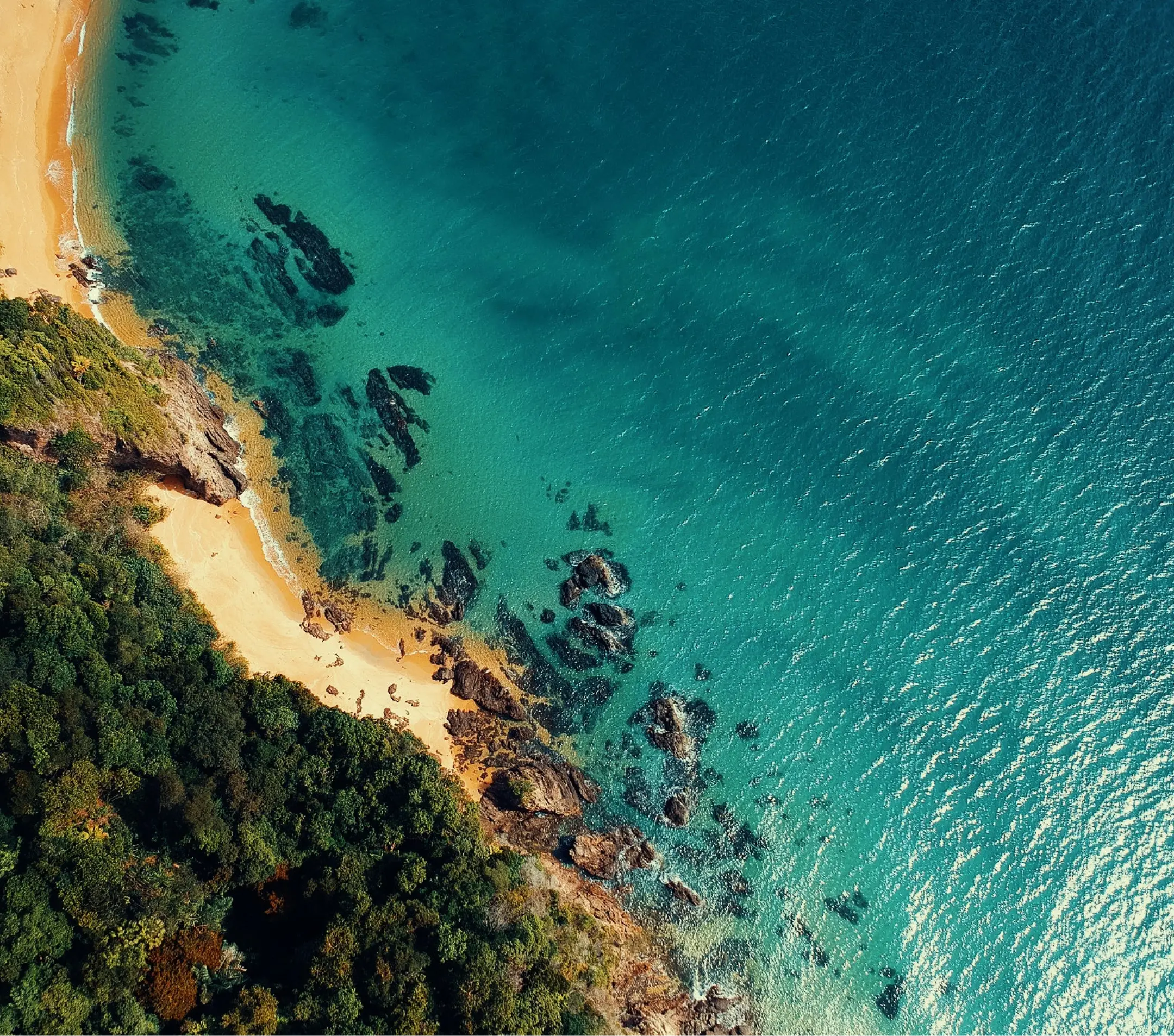 Image of a beach photographed from above